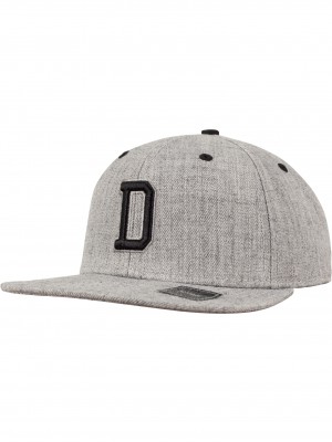 Шапка с козирка в сиво Letter Snapback D  Шапка с козирка в сиво Letter Snapback D