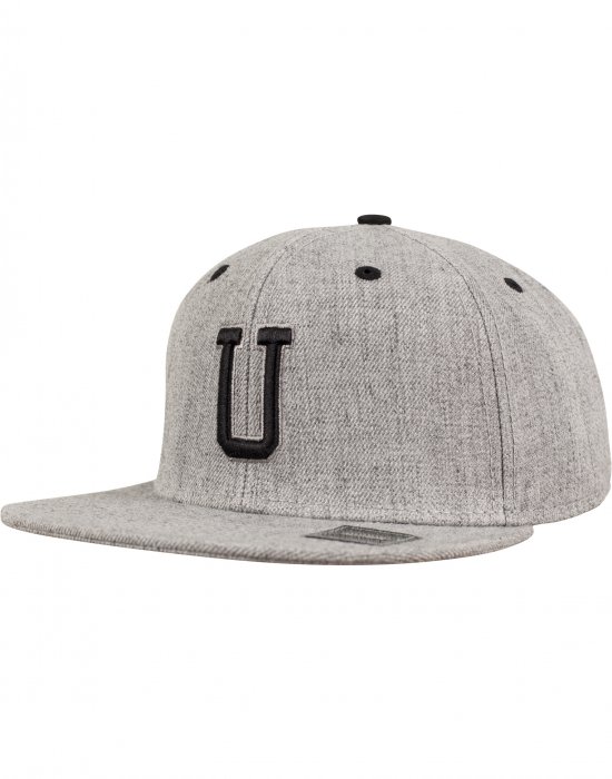 Шапка с козирка в сиво Letter Snapback U, Urban Classics, Шапки с козирка - Complex.bg