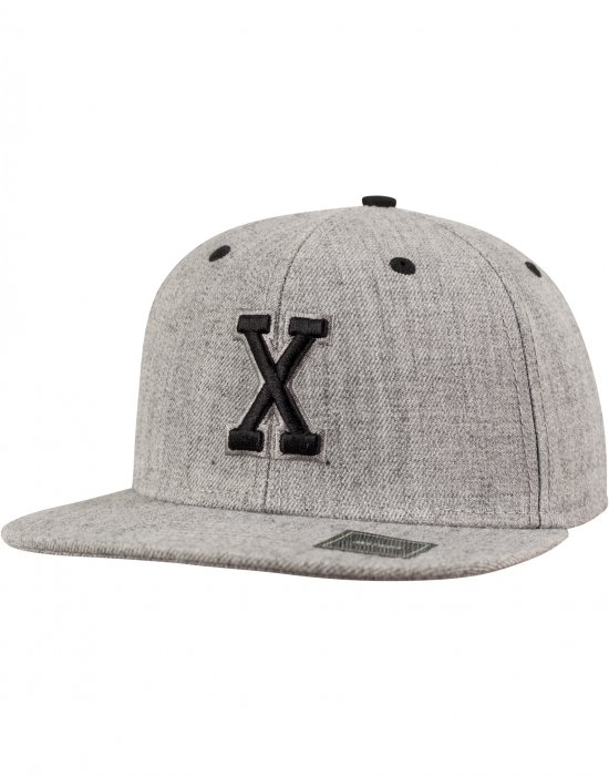 Шапка с козирка в сиво Letter Snapback X, Urban Classics, Шапки с козирка - Complex.bg