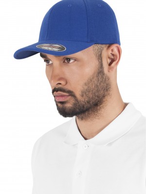 Шапка с козирка в синьо Flexfit Double Jersey  Шапка с козирка в синьо Flexfit Double Jersey