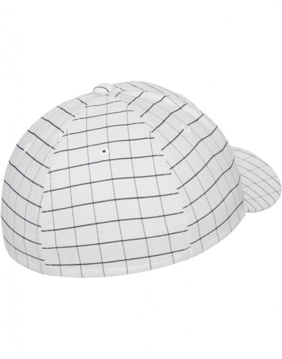 Шапка с козирка в бяло Flexfit Square Check Cap, Urban Classics, Шапки с козирка - Complex.bg