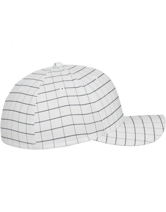 Шапка с козирка в бяло Flexfit Square Check Cap, Urban Classics, Шапки с козирка - Complex.bg