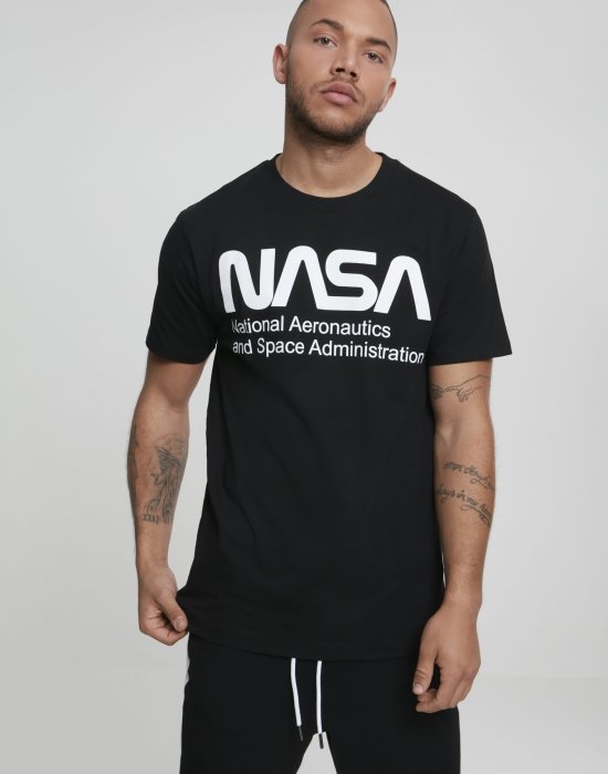 Мъжка черна тениска Mister Tee NASA Wormlogo, Mister Tee, Тениски - Complex.bg