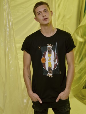 Мъжка черна тениска Mister Tee King James LA