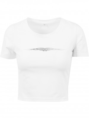 Къса бяла тениска Mister Tee Tribal