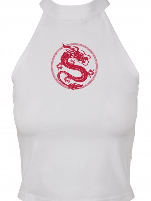 Дамски къс топ Mister Tee Dragon в бяло