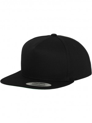 Шапка с козирка в черно Classic 5 Panel Snapback 