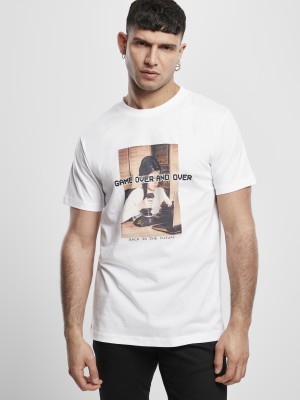 Мъжка тениска Mister Tee Game Over and Over в бяло