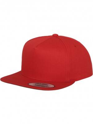 Шапка с козирка в червено Classic 5 Panel Snapback 