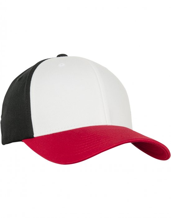 Шапка с козирка 3 Tone Flexfit red/white/black, Urban Classics, Шапки с козирка - Complex.bg