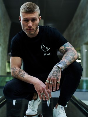 Мъжка тениска Mister Tee Paris в черен цвят