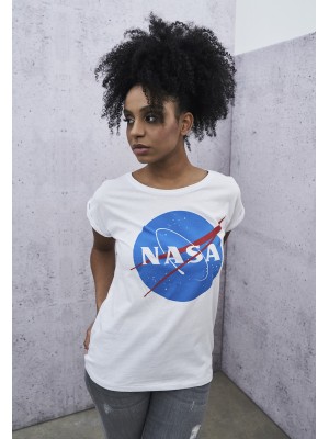 Бяла дамска тениска Mister Tee NASA Insignia