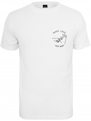 Мъжка тениска Mister Tee Make Love в бяло