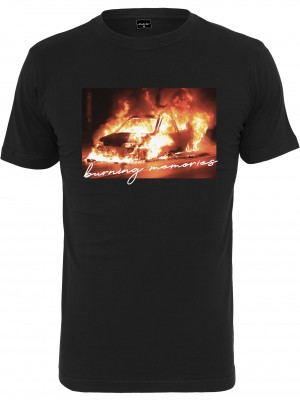 Мъжка тениска Mister Tee Burning Car в черно