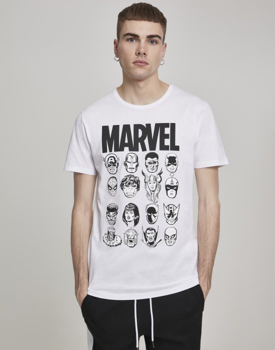Мъжка тениска Merchcode Marvel в бял цвят, MERCHCODE, Тениски - Complex.bg