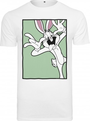 Мъжка тениска Merchcode Looney Tunes Bugs Bunny Funny Face в бял цвят