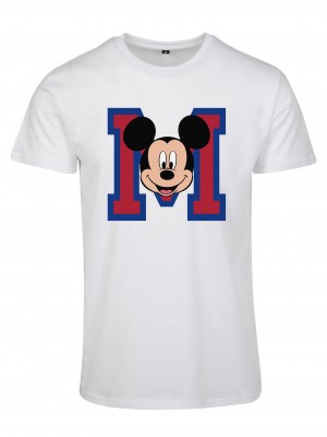 Мъжка тениска Merchcode Mickey Mouse M Face в бял цвят