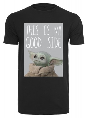 Мъжка тениска Merchcode Baby Yoda Good Side в черен цвят