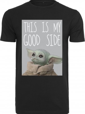 Мъжка тениска Merchcode Baby Yoda Good Side в черен цвят