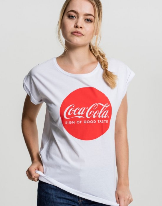 Дамска бяла тениска MERCHCODE Coca Cola Round Logo, MERCHCODE, Тениски - Complex.bg