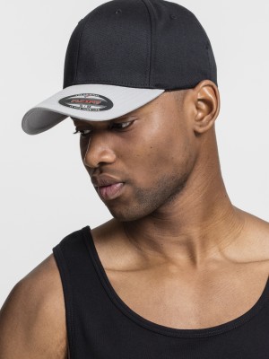 Шапка с козирка в черно и сиво Flexfit Wooly Combed  Шапка с козирка в черно и сиво Flexfit Wooly Combed