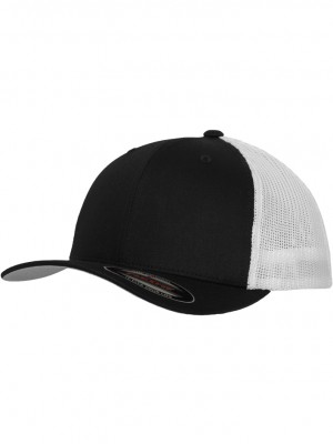 Шапка с козирка в черно и бяло Flexfit Mesh Trucker  Шапка с козирка в черно и бяло Flexfit Mesh Trucker