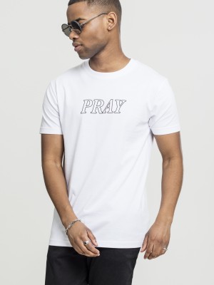 Мъжка тениска Mister Tee Pray Hands в бял цвят