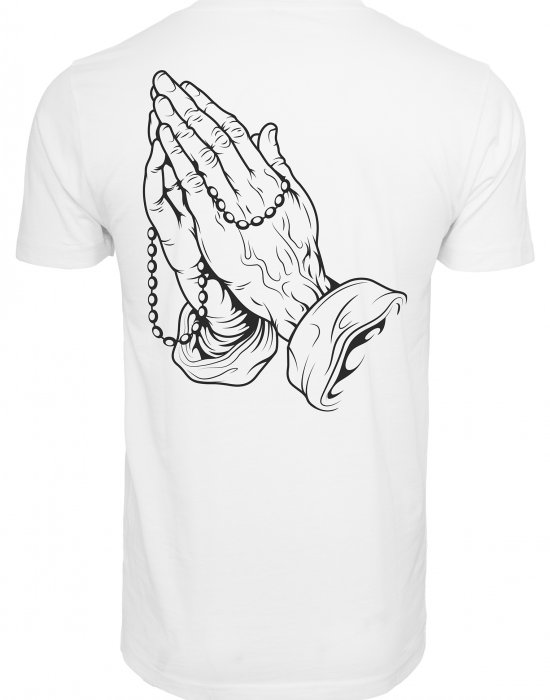 Мъжка тениска Mister Tee Pray Hands в бял цвят, Mister Tee, Тениски - Complex.bg