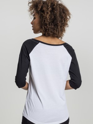 Дамска тениска Merchcode Banksy Ape Raglan wht/blk