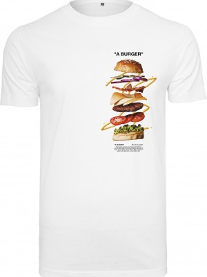 Мъжка тениска Mister Tee A Burger в бяло