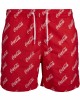 Мъжки плувни шорти MERCHCODE Coca Cola Logo в червен цвят, MERCHCODE, Къси панталони - Complex.bg