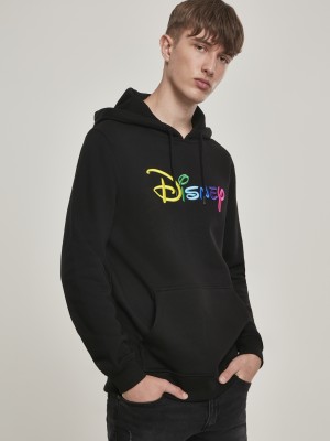 Мъжки черен суичър MERCHCODE Disney Rainbow Logo EMB