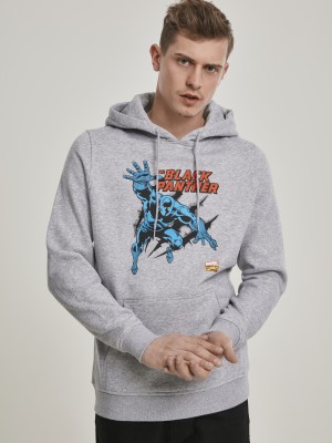 Мъжки сив суичър MERCHCODE Black Panther