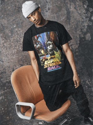 Мъжка тениска MERCHCODЕ Star Wars Yoda Poste в черен цвят