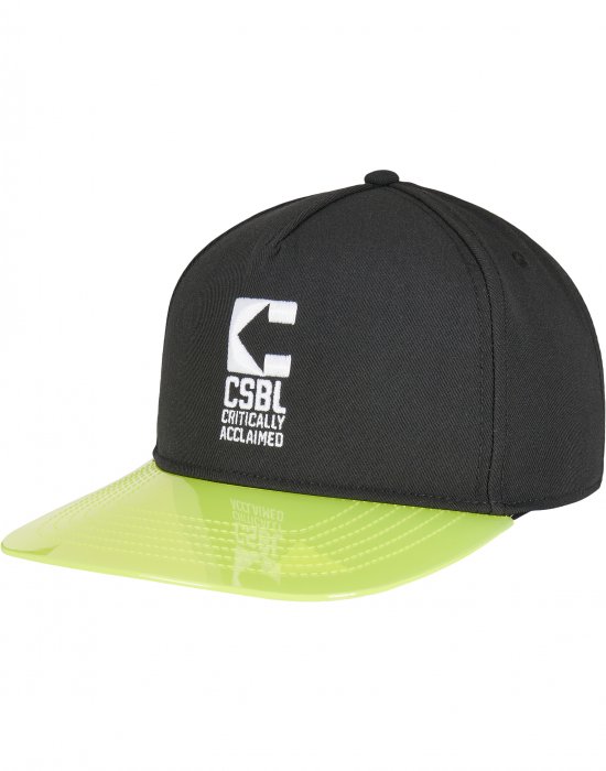 Шапка с козирка в черно и зелено C&S CSBL Critically Acclaimed Cap black/volt, Cayler & Sons, Шапки с козирка - Complex.bg