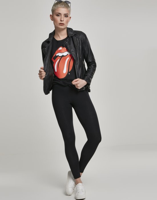 Дамска тениска Merchcode Rolling Stones Tongue в черен цвят, MERCHCODE, Тениски - Complex.bg