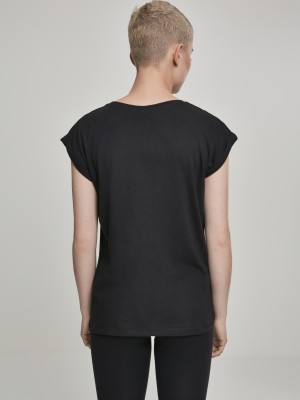 Дамска тениска Merchcode Rolling Stones Tongue в черен цвят