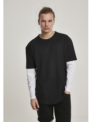 Мъжка тениска с дълги ръкави в черно Urban Classics Double Layer LS