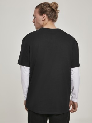 Мъжка тениска с дълги ръкави в черно Urban Classics Double Layer LS