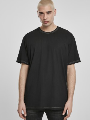 Мъжка тениска в черно Urban Classics Heavy Oversized Contrast Stitch