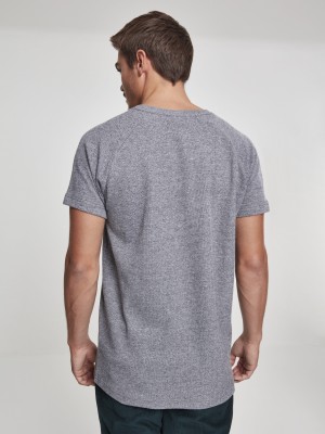 Мъжка тениска в черно-бял меланж Urban Classics Melange Rib 