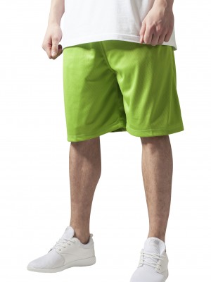 Мъжки къси панталони в светлозелено Urban Classics Bball