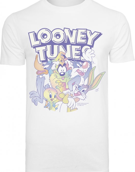 Мъжка тениска Merchcode Looney Tunes Rainbow Friends в бял цвят, MERCHCODE, Мъже - Complex.bg