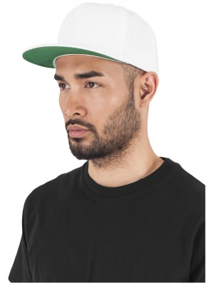 Шапка с козирка в бяло Classic 5 Panel Snapback 