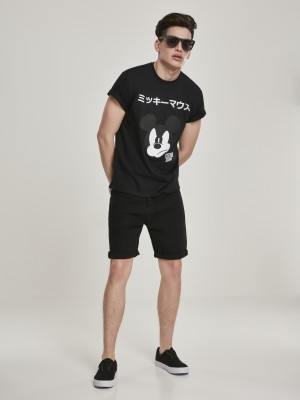 Мъжка тениска Merchcode  Mickey Japanese в черен цвят
