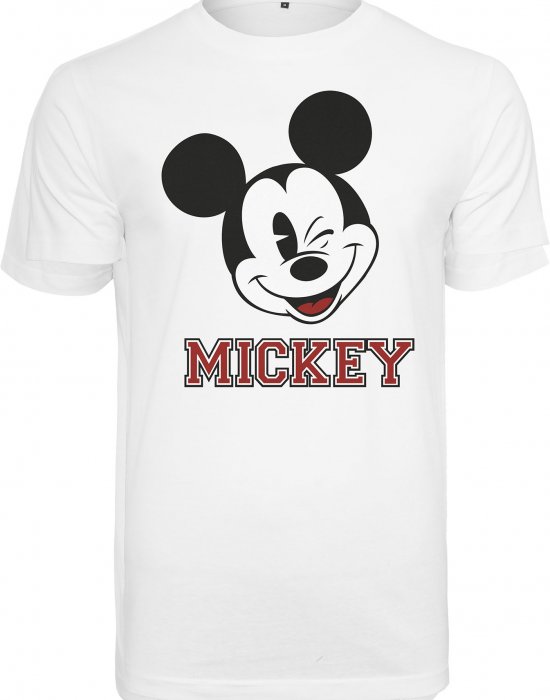 Мъжка тениска Merchcode  Mickey College в бял цвят, MERCHCODE, Тениски - Complex.bg
