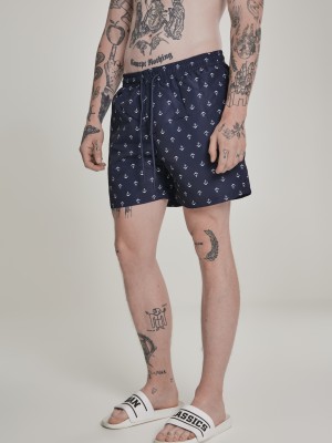 Мъжки бански в тъмносиньо Urban Classics Pattern