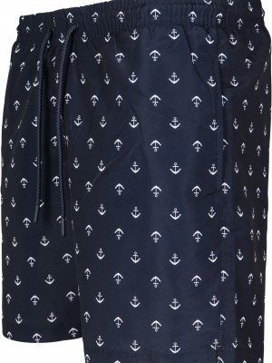 Мъжки бански в тъмносиньо Urban Classics Pattern