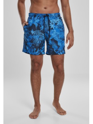 Мъжки бански в синьо с цветя Urban Classics  Pattern