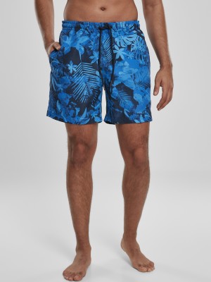 Мъжки бански в синьо с цветя Urban Classics  Pattern